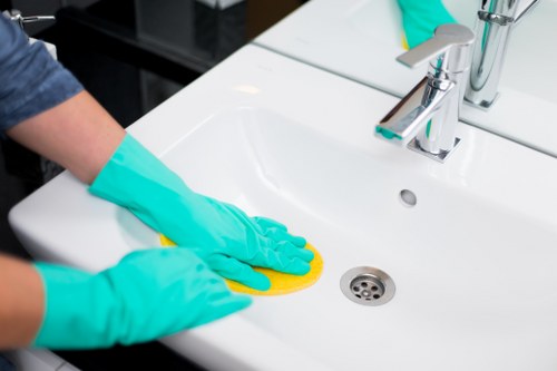 Professional window cleaning equipment used in Acton